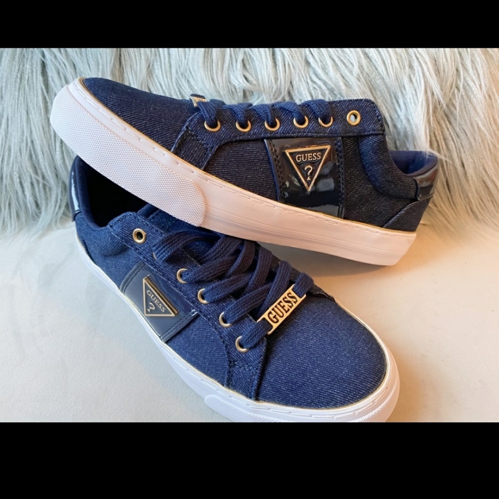 Guess dark blue denim sneakers